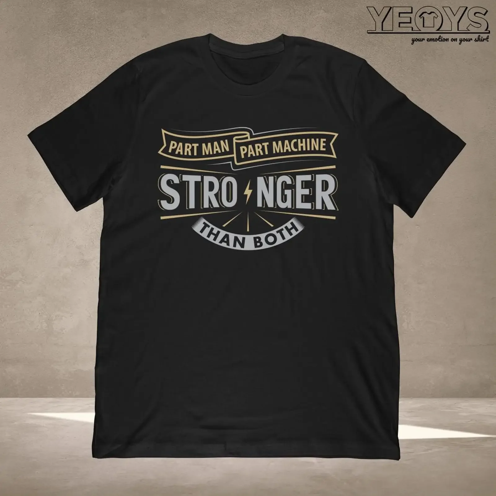 Part Man Machine Stronger Amputee T Shirt For Paralympics Athletes Funny Joke  vintage Washed Breathable Stretched Unisex