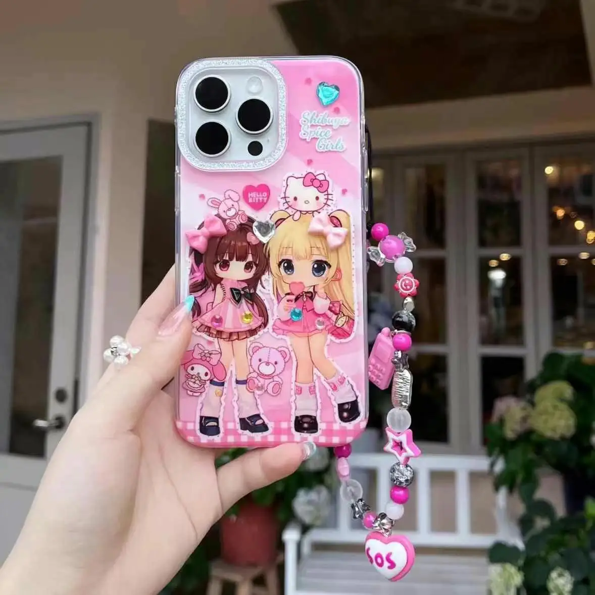 

Anime Cute Maid Girl Luxury Star Cartoon Phone Case For iPhone 16 15 14 13 12 11 Pro XS Max Plus Y2K Creative Cover ﻿