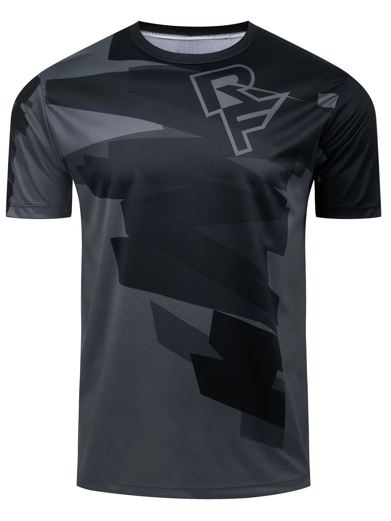 

Мужская мода 3D цифровая печать, быстросохнущая, дышащая, для рыбалки, пешего туризма, бега на открытом воздухе, фитнеса, с короткими рукавами с круглым вырезом2