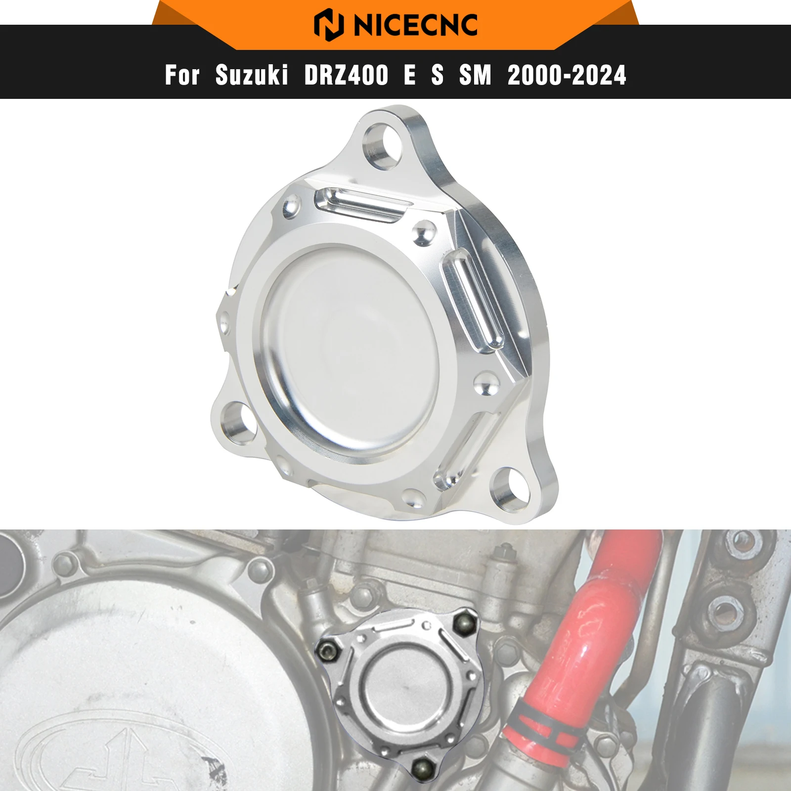 

NICECNC Engine Filter Cover Cap For Suzuki DRZ400 DRZ400E DRZ400S DRZ400SM DR-Z 400 DR-Z 400E DR-Z 400S DR-Z 400SM 2000-2021