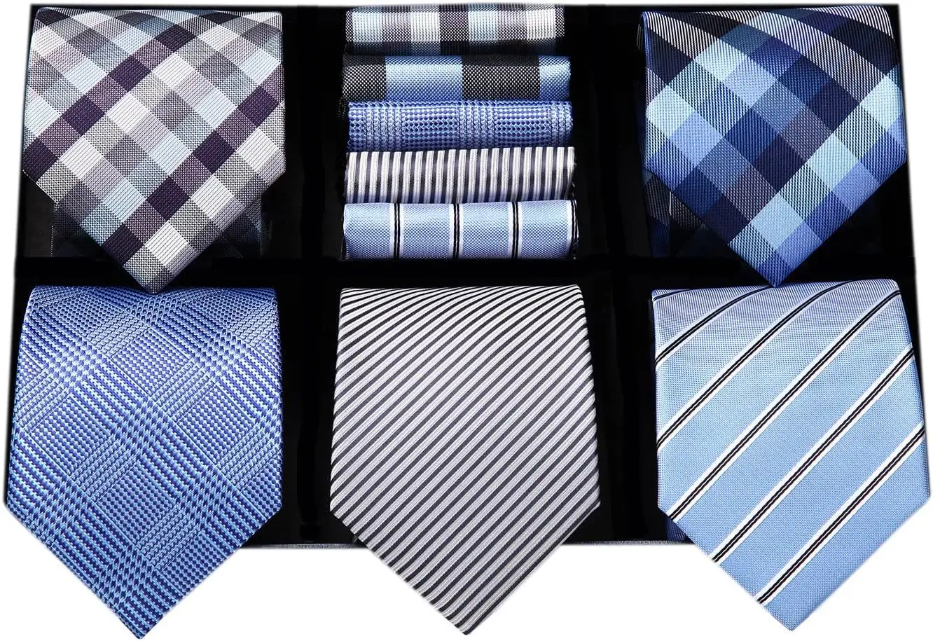 

5-Piece Tie Set with Pocket Square for Men Formal Business Neckties Gift Box