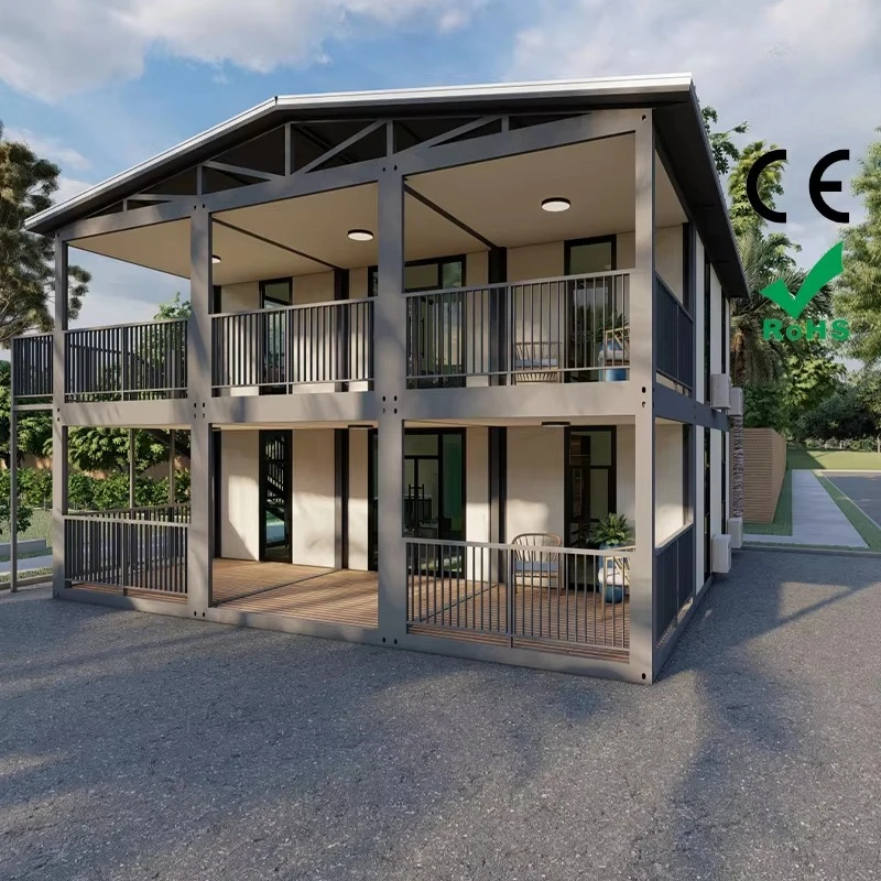 2 Story Tiny Home Structure Steel House Australia Prefabricated Expandable Container House Detachable Steel Container Frame Sale