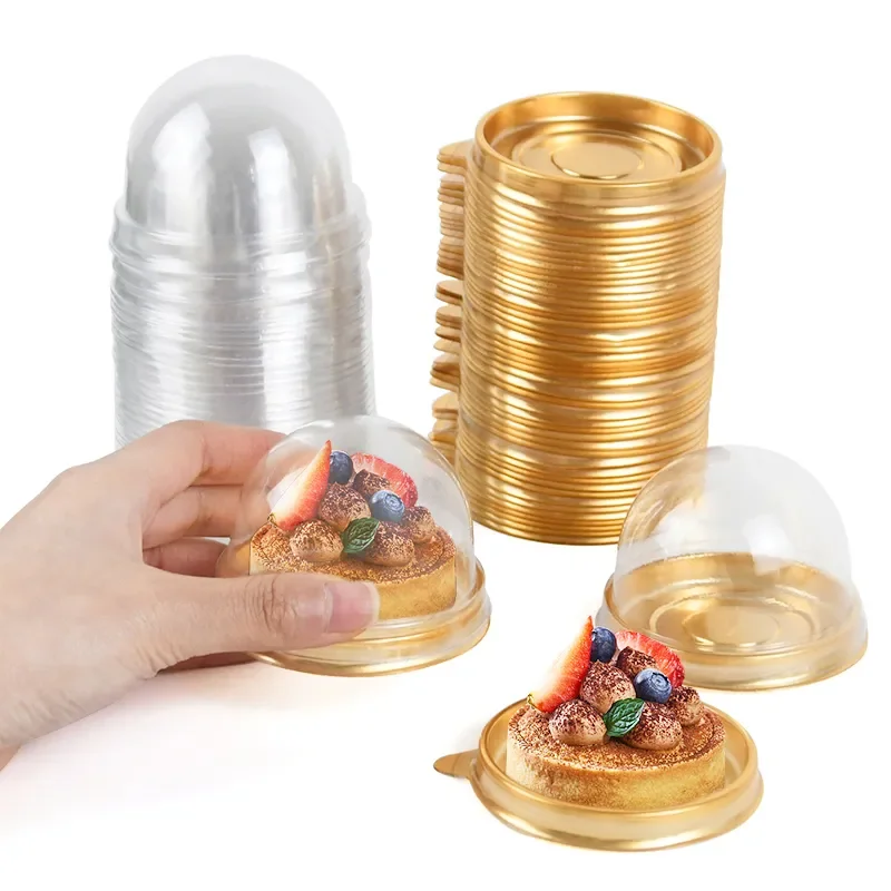 20/50Pcs Mini Deser Pudełko na Ciasto Pojemnik Przezroczysty Cupcake Ciasto Pieczenie Pudełka Opakowania Ślubne Materiały Imprezowe Prezent Świąteczny