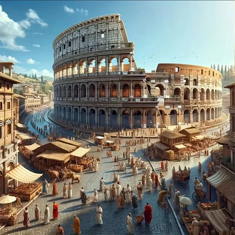 Roman Colosseum Pattern Diamond Painting Set, DIY Adult Full Diamond Home Decoration Painting Set, Adult Frameless Crafts
