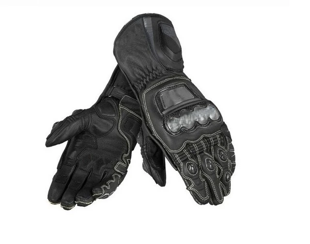 Guantes largos protectores de cuero para motocicleta, guantes de carreras para bicicleta de montaña, color negro, blanco y amarillo, D1