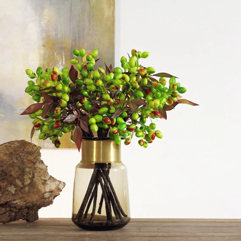 

Artificial Olive Branch High Quality Foam Simulation Olive Fruit Branch Home Flower Arrangement Vase Decor Photography Prop