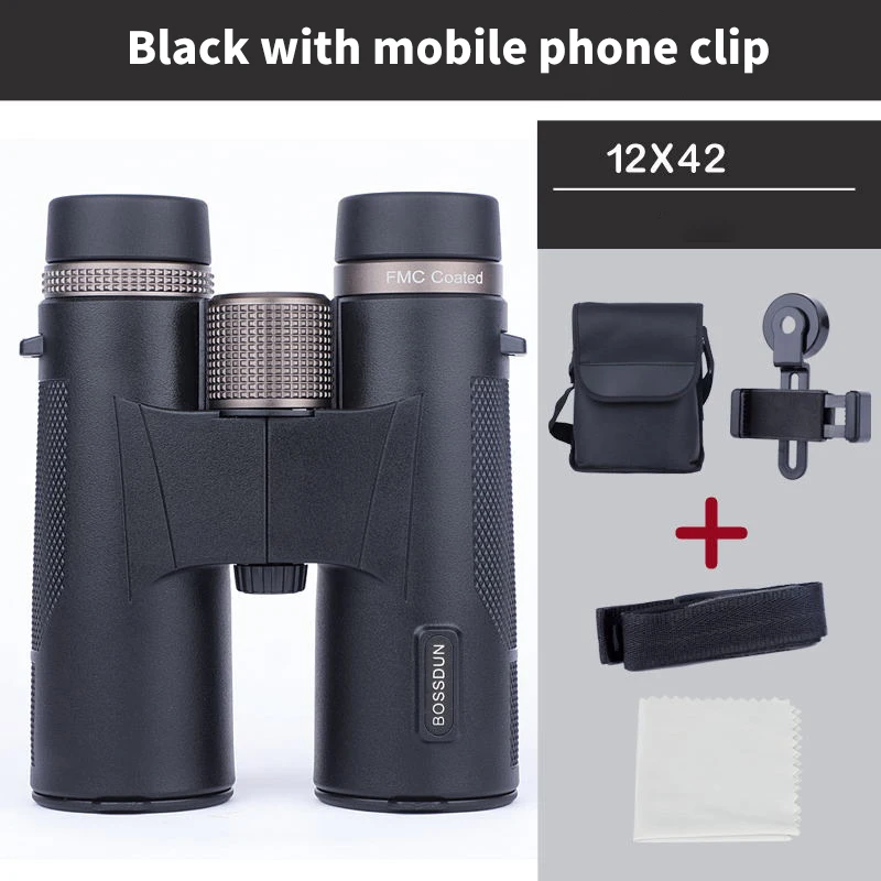 12x42 HD Professionele verrekijker met ED-lens BAK4-prisma Waterdicht metalen behuizing voor vogels kijken Jagen Kamperen Reizen Buiten