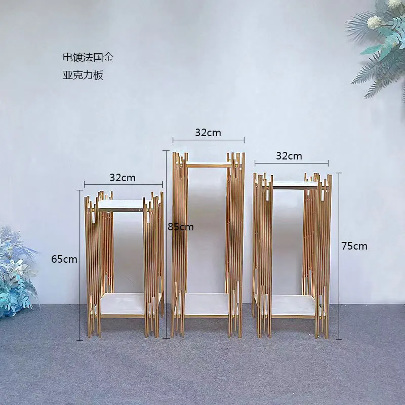 Acrylic Holder Plinth Dessert Table, Wedding Birthday Cake Cookie Food Chocolate Display Stand, Grand Event Column, Luxury, 3Pcs