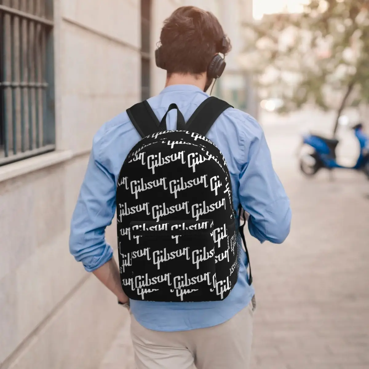 Guitar Gibson Logo Backpack Boys Girls BookBag Children School Bag Computer Shoulder Bags for Men Women