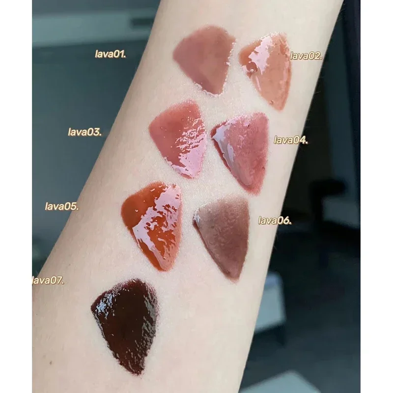 Punk dunkelbraun Spiegel Wasser Lip gloss rote Lippen glasur transparentes Glas Lippen öl wasserdicht flüssigen Lippenstift nackt klare Tönung Make-up