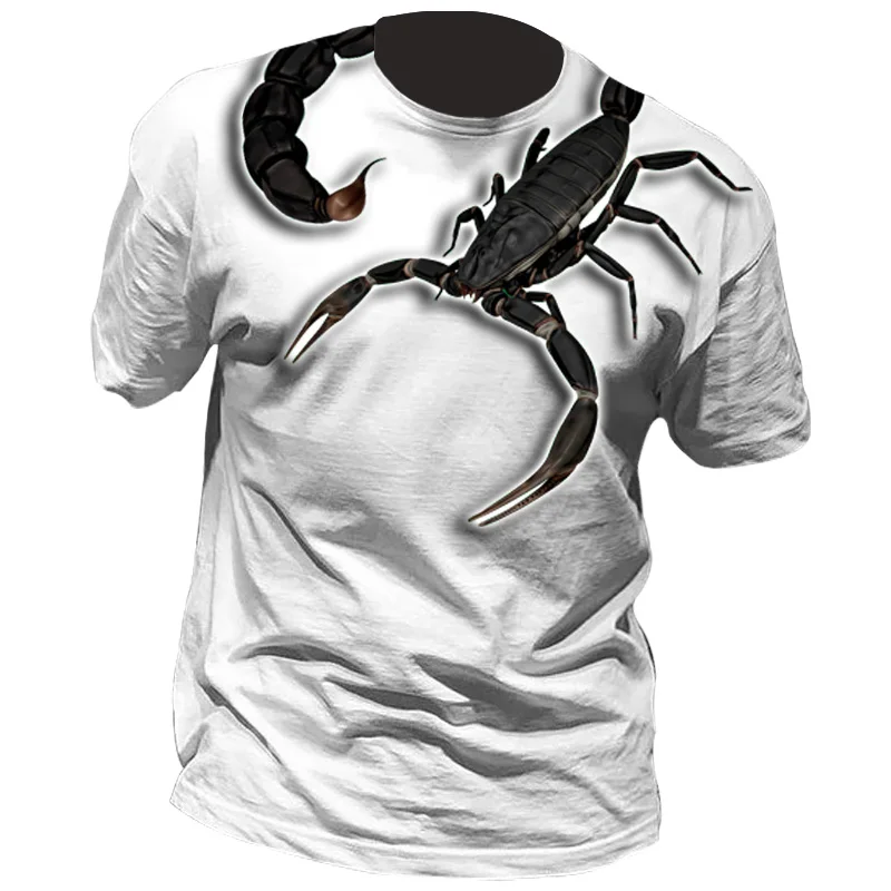 Summer Men's T-Shirts 3DTee Animal Harajuku Top Scorpion Graphic Print Casual Oversized Clothes 2022 O-Neck Short Sleeve T Shirt