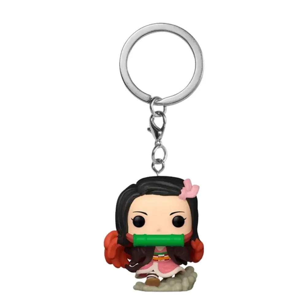 Pocket Demon Slayer Kamado Nezuko Kamado Tanjirou Agatsuma Zenitsu Hashibira Inosuke Keychain Cute Vinyl Action Figure Toys