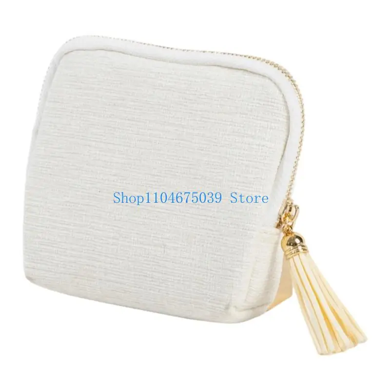 

5asd Stylish Tassels Zipper Jewelry Case Compact Travel Organizers For Earrings Rings Chains