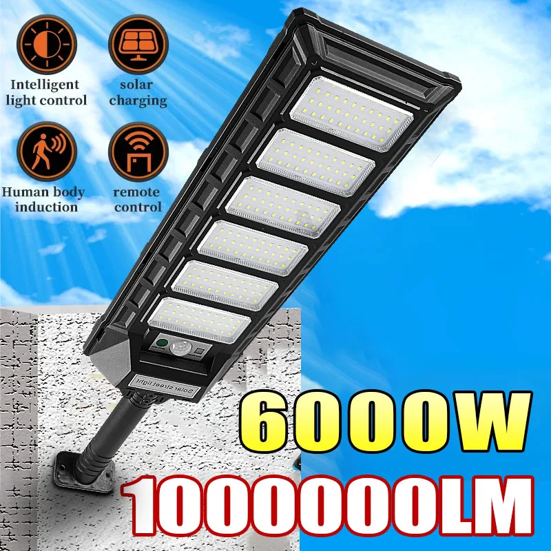 

1000000LM 6000 Вт/4000 Вт/2000 Вт солнечные фонари уличный прожектор с датчиком движения водонепроницаемый настенный светильник для сада и двора