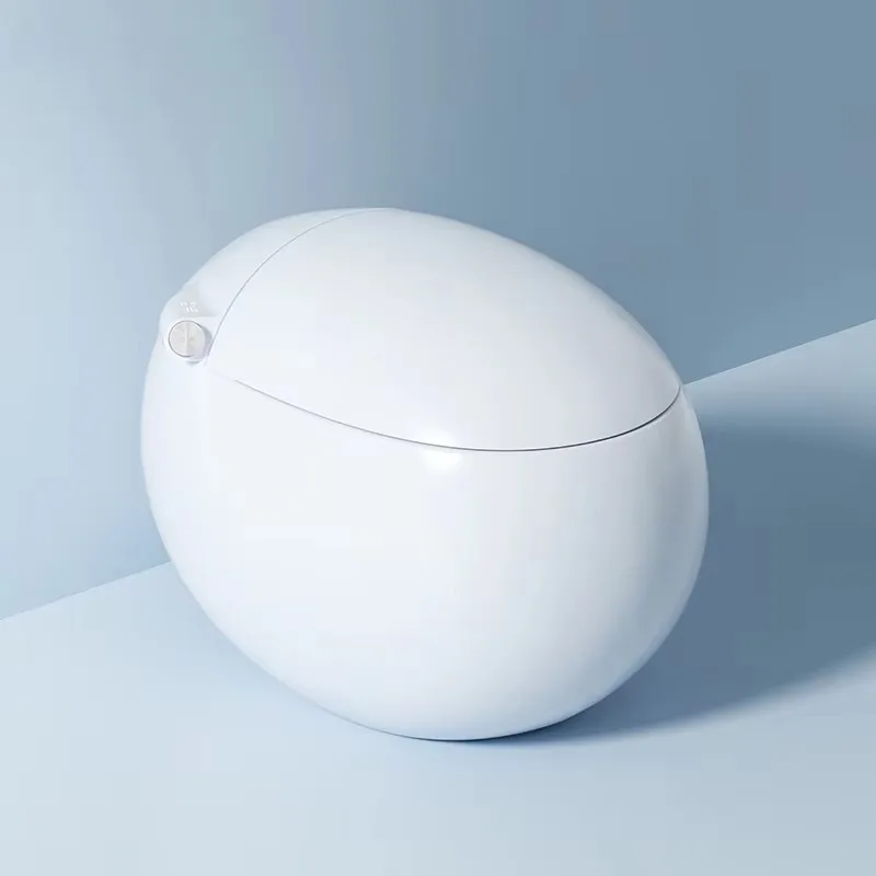 Foam Anti-Splash Luxury Floor Mounted Ceramic Bathroom Automatic Water Closet Wc Egg Shape Smart Toilet Intelligent