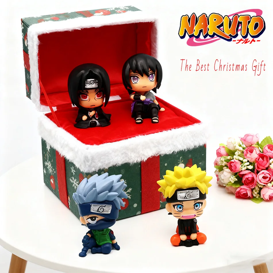 Figurka anime Naruto 9 cm, figurka akcji Naruto Kakashi, wersja Q, kawaii Sasuke Itachi, figurka do dekoracji samochodu, model kolekcjonerski, zabawka.