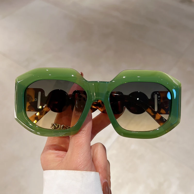 KAMMPT Vintage Oversize occhiali da sole uomo donna Trendy Square Gradient Shades occhiali da sole Luxury Brand Design Fashion UV400 Eyewear