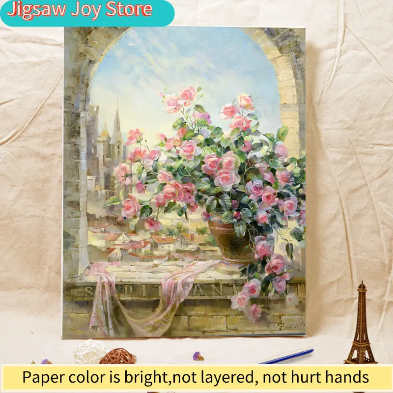 Adult 1000 Pieces Puzzle Flower Oil Painting High Difficulty Decompression Girl Educational Toys Birthday Gift Educational Toy