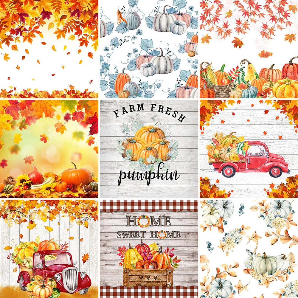 Mocsicka  Fall Sunshine Wheat Field Baby Shower Backdrop Autumn Farm Maple Pumpkin Background Photography Photo Studio Banner