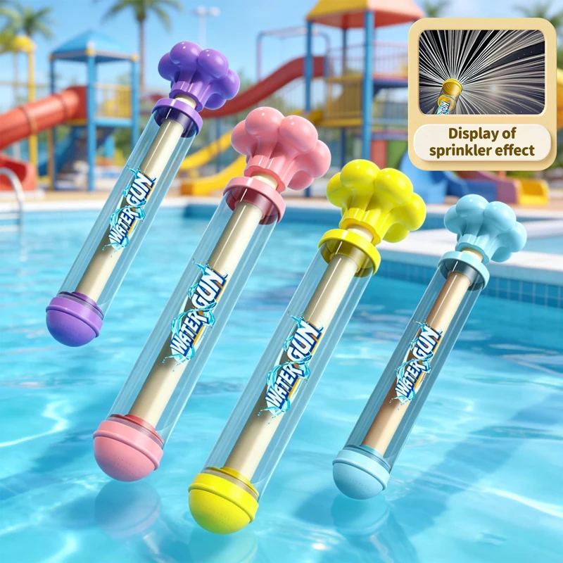 

Водный пистолет-фейерверк для детей: летняя интерактивная игрушка для водных баталий, выдвижной распылитель воды, реквизит для игр на пляже и в бассейне