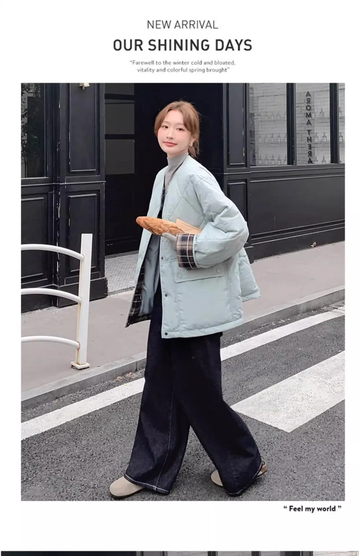 Retro Plaid Patchwork Lightweight Puffer Jacket Autumn Winter Loose Casual Quilted Jacket Female Round Neck Commute Padded Coats