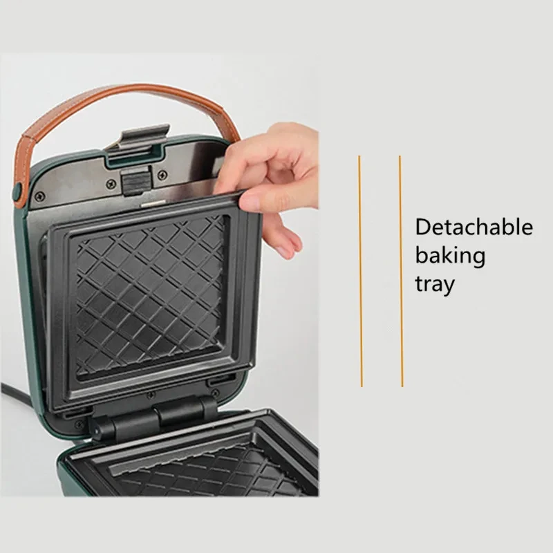 Portable Electric Sandwich Maker 3 In 1 Detachable Breakfast Machine Household Mini Toaster Egg Waffles Maker 3 Baking Trays