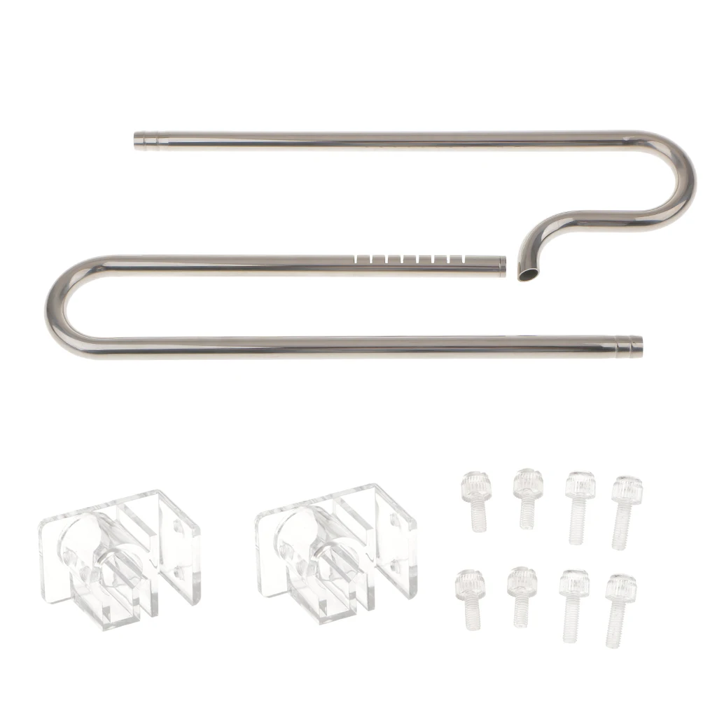 Stainless Steel Aquarium Pipe Set Inflow Outflow Water Hose for Planted Fish Tank Filtration System