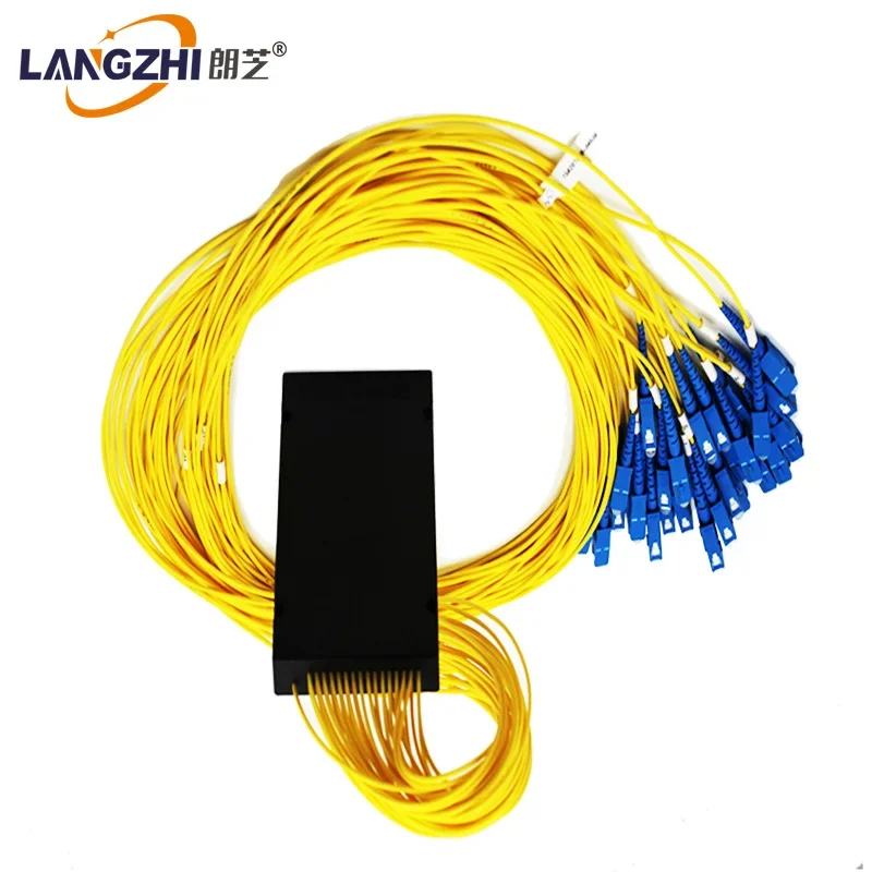 Langzhi 1*32 Catv Glasvezel Plc Splitter Pigtail jednomodowy Met złącze Sc/Upc Voor Ftth 1x32 ODN Box moduł