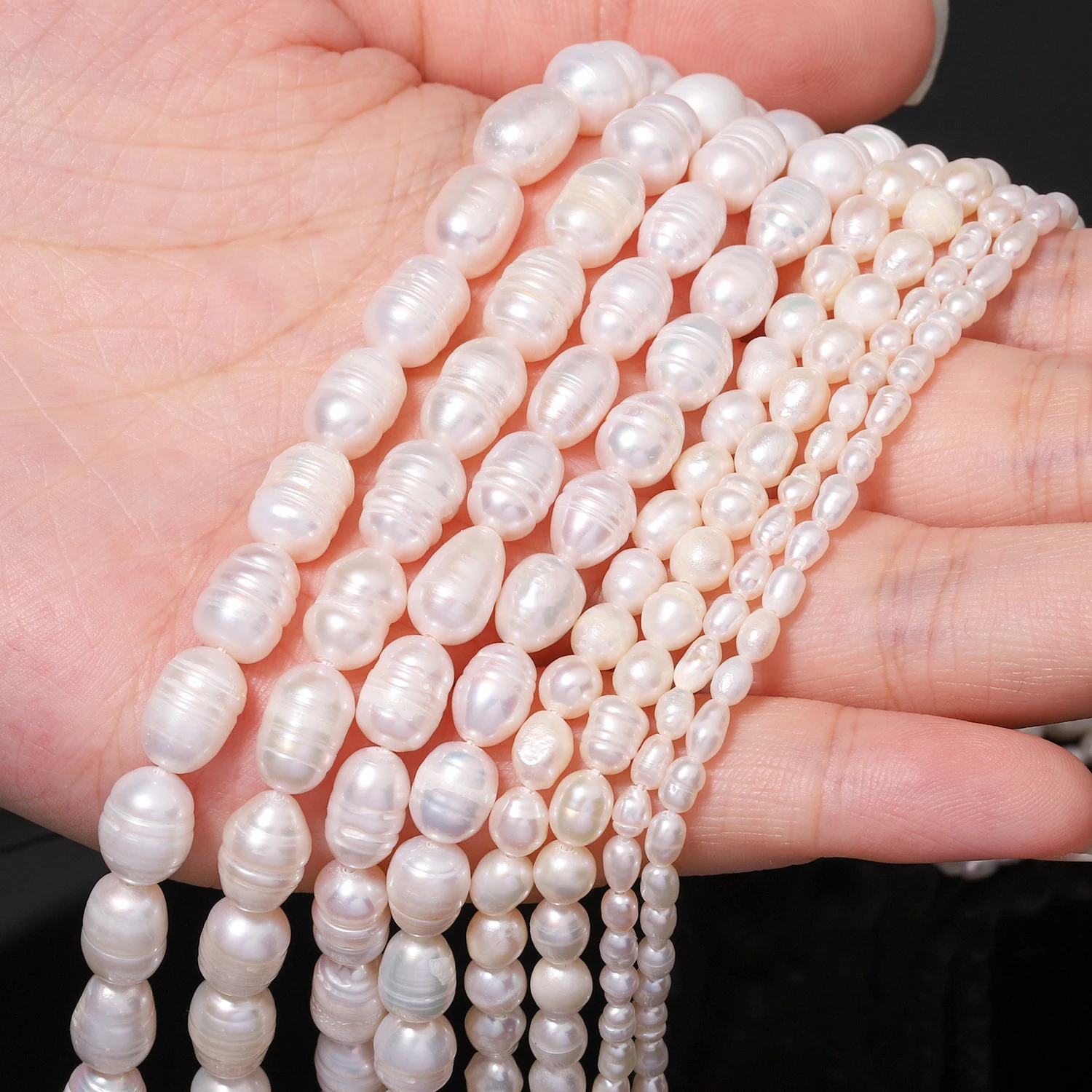 3-8mm Natürliche Süßwasser Perle Weiß Lose Ovale Form Perlen Für Schmuck Handgemachte DIY Hochzeit Halsketten geschenke Zubehör