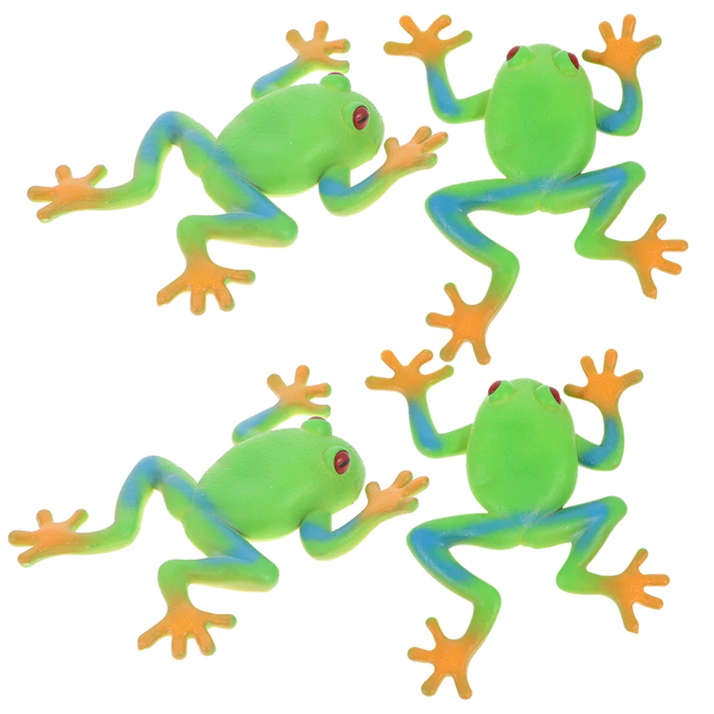 

4 Pcs Miniature Sensory Squeeze Frog Toys Animals Vent Frog Green Stress Squeeze Statue Shaped