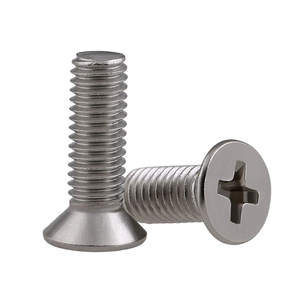 SUS304 Phillips Countersunk Head Screws GB819 Standard 10#-3/8 UNC UNF 12#-24 3/8-16 Industrial Fixing Bolts