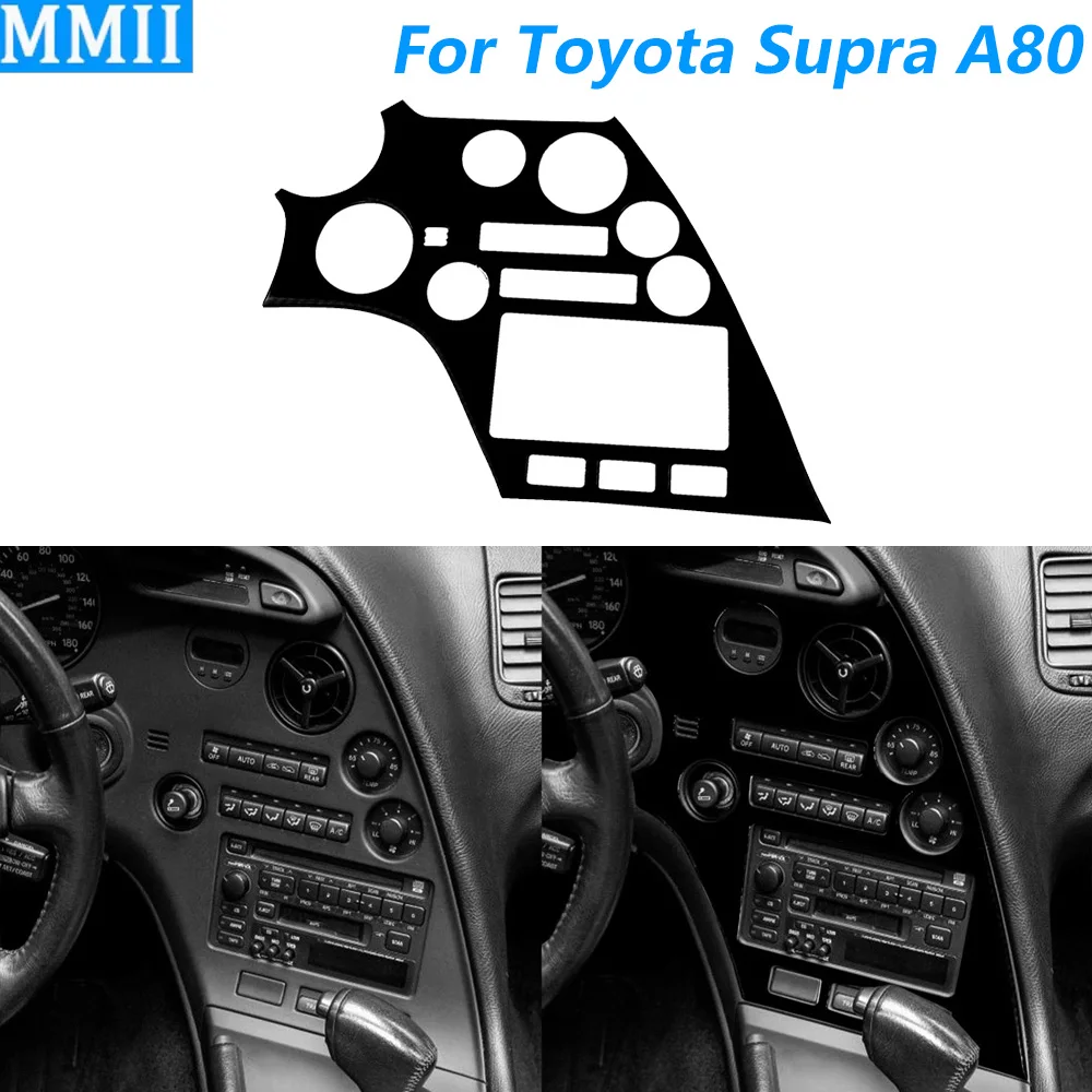 For Toyota Supra A80 MK4 1993-1999 Piano Black Central Air Conditioning Vent Radio Control Panel Cover Car Accessories Sticker