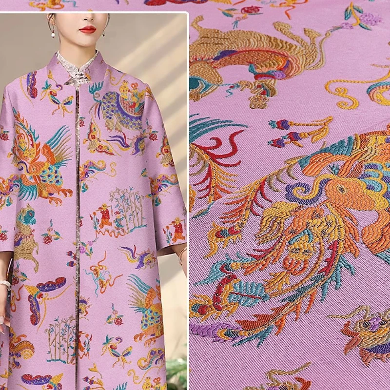 

1meter New National Trend Gold Threaded Yunjin Fabric for High End Hanfu Qipao Dress Coat Clothing Design DIY Materials Fabrics