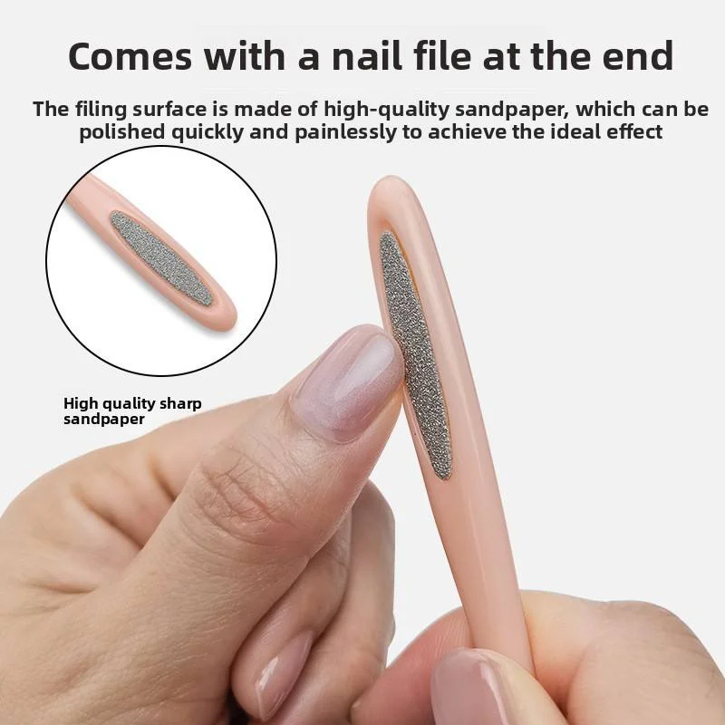 Strumento per unghie 2 in 1 con lima per carta vetrata affilata: abrasivo di alta qualità per lucidatura rapida, indolore e lucentezza ideale in movimento
