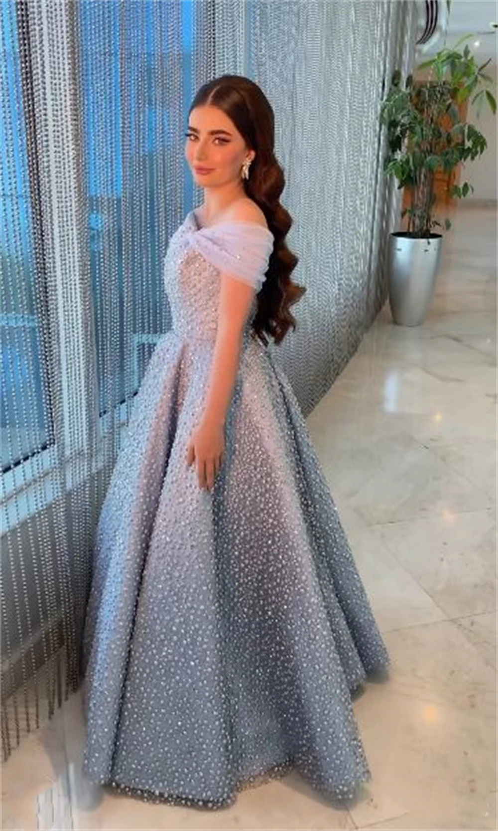 Prom Dress Evening Saudi Arabia Jersey Draped Beading Christmas Ball Gown Off-the-shoulder Bespoke Occasion Long Dresses