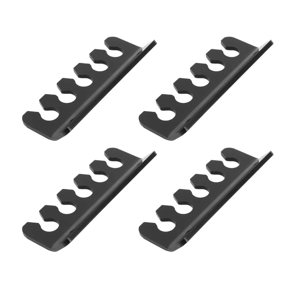 4pcs Acrylic Cable Holder Clip Black 5 Slots Cord Organizer Holder White Wide Usage Cord Holder Clip Desk Organization