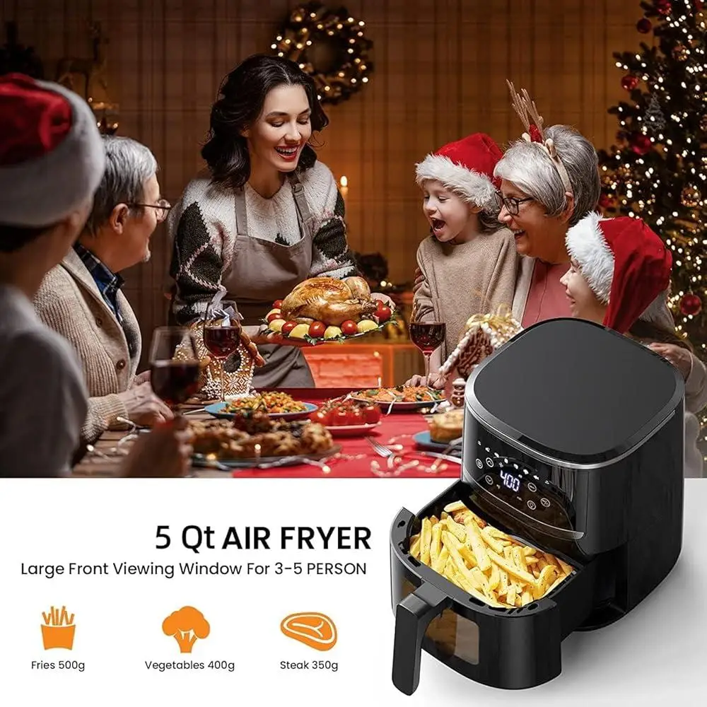 Digital Air Fryer Toaster Oven Combo 8 Cooking Presets Touch Screen Oilless Airfryer with Visible Cooking Window Easy Clean