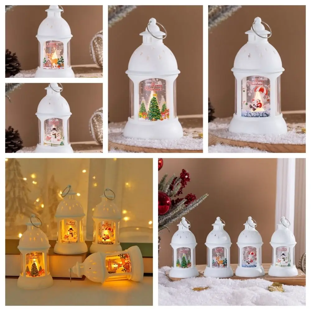 Candlestick Christmas Wind Lamp Christmas Tree Snowman Christmas Castle Lantern Elk deer LED Santa Hanging Lamp