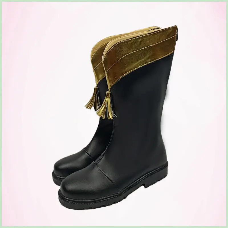 Anime Shoujo Kageki Revue Starlight Hoshimi Junna‌‌ Cosplay Shoes Black Short PU Leather Boots For Halloween Carnival