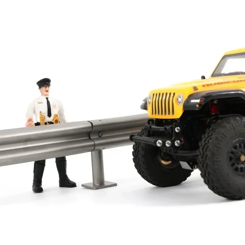 Simulação de metal estrada guardrail para 1/14 trator reboque caminhão 1/18 1/24 scx24 trx4m 1/10 carro on-road rc carro peças de atualização