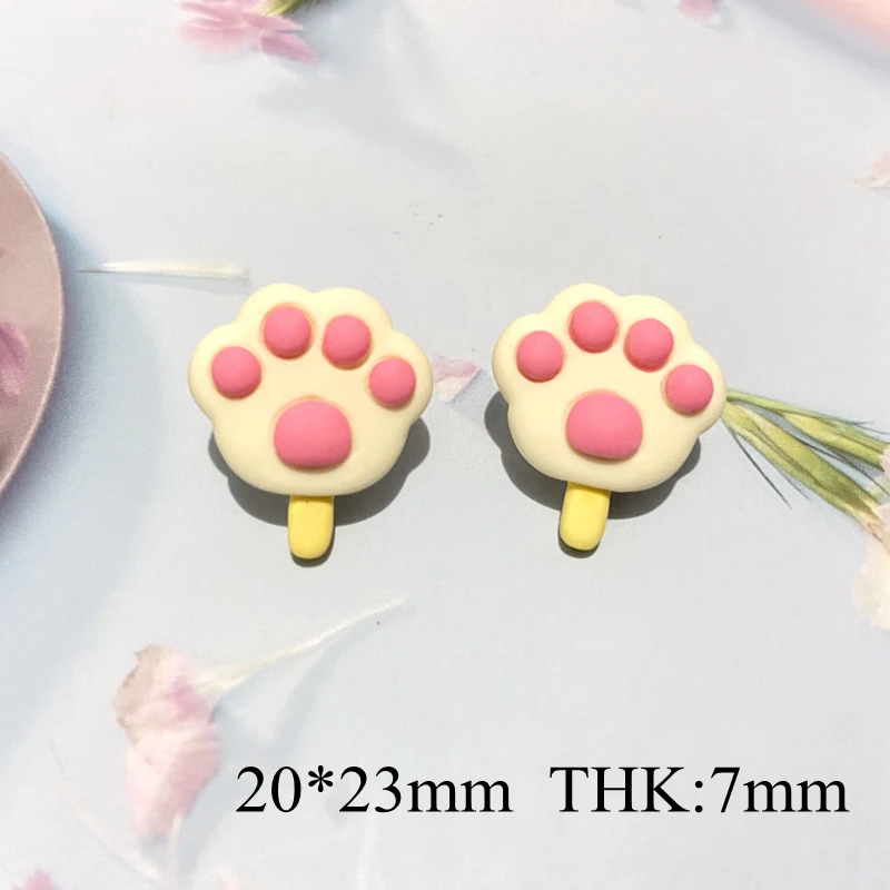 10Pcs 23mm Summer Ice Cream Plannar Resin Cake Food Accessories Ear Studs Jewelry Making DIY Crafts Phone Case Ornament Material