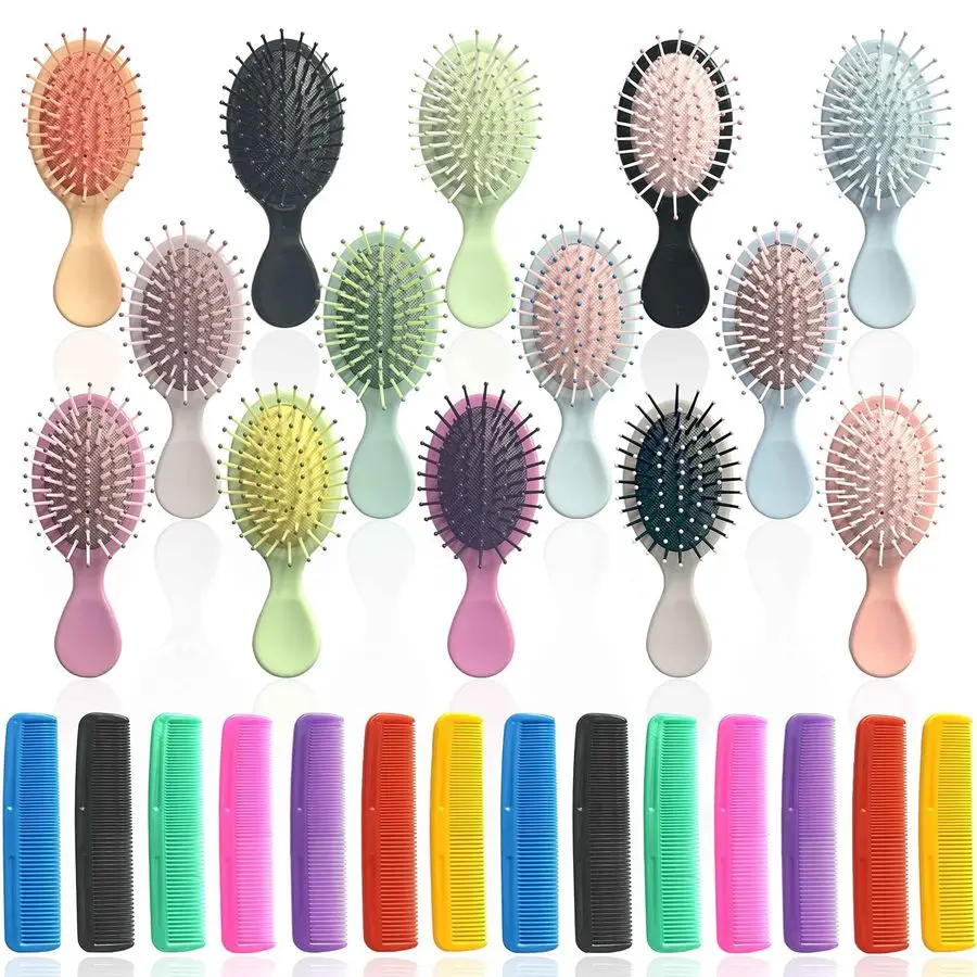 

Pieces Mini Hair Brush, Detangling Hair Combs Set, Include 56 Travel Mini Brush for Hair 56 Fine Wide Hair Combs Wet Dry Hair fo