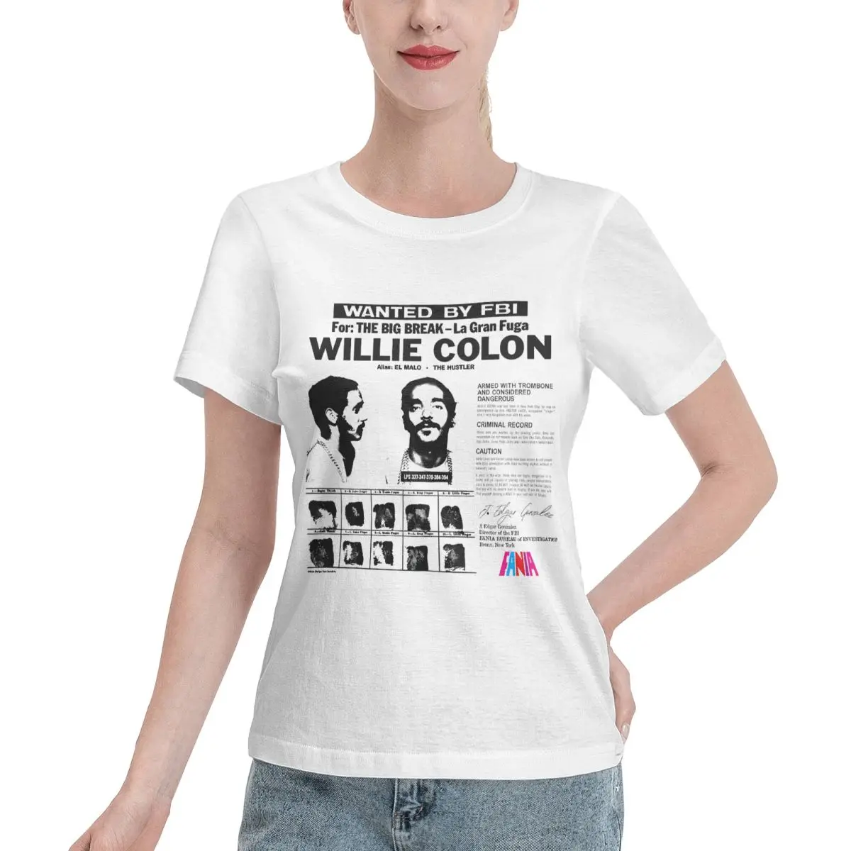 Discount Willie Colon White Women's T-shirt Everyday Casual Wear Tshirt