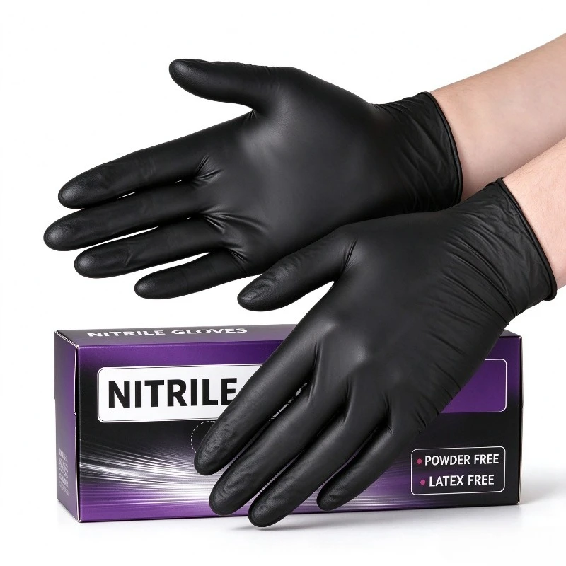 78PCS Black Nitrile Gloves Disposable Powder Free Latex Free Heavy Duty Nitrile Gloves Household Furniture Cleaning Kitchen