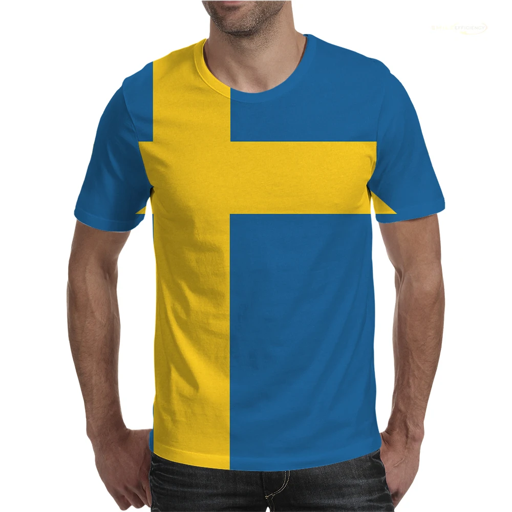 Swedish Flag Football Team T shirt Sweden Badge Sports Fans Gift Summer Tees 3D Print T-shirts for Men & Women Fashion Clothing