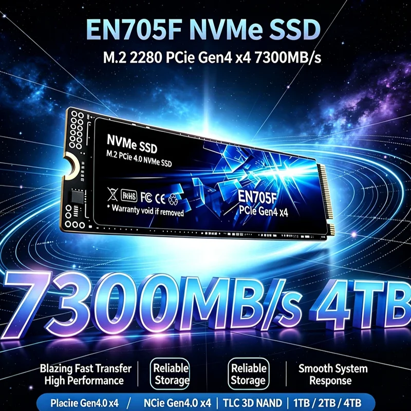 EN705F Up to 7300MBs M.2 SSD Hard Disk 2TB 4TB NVMe M2 SSD 500GB PCIe 4.0 Internal Solid State Drive For Laptop Desktop PC