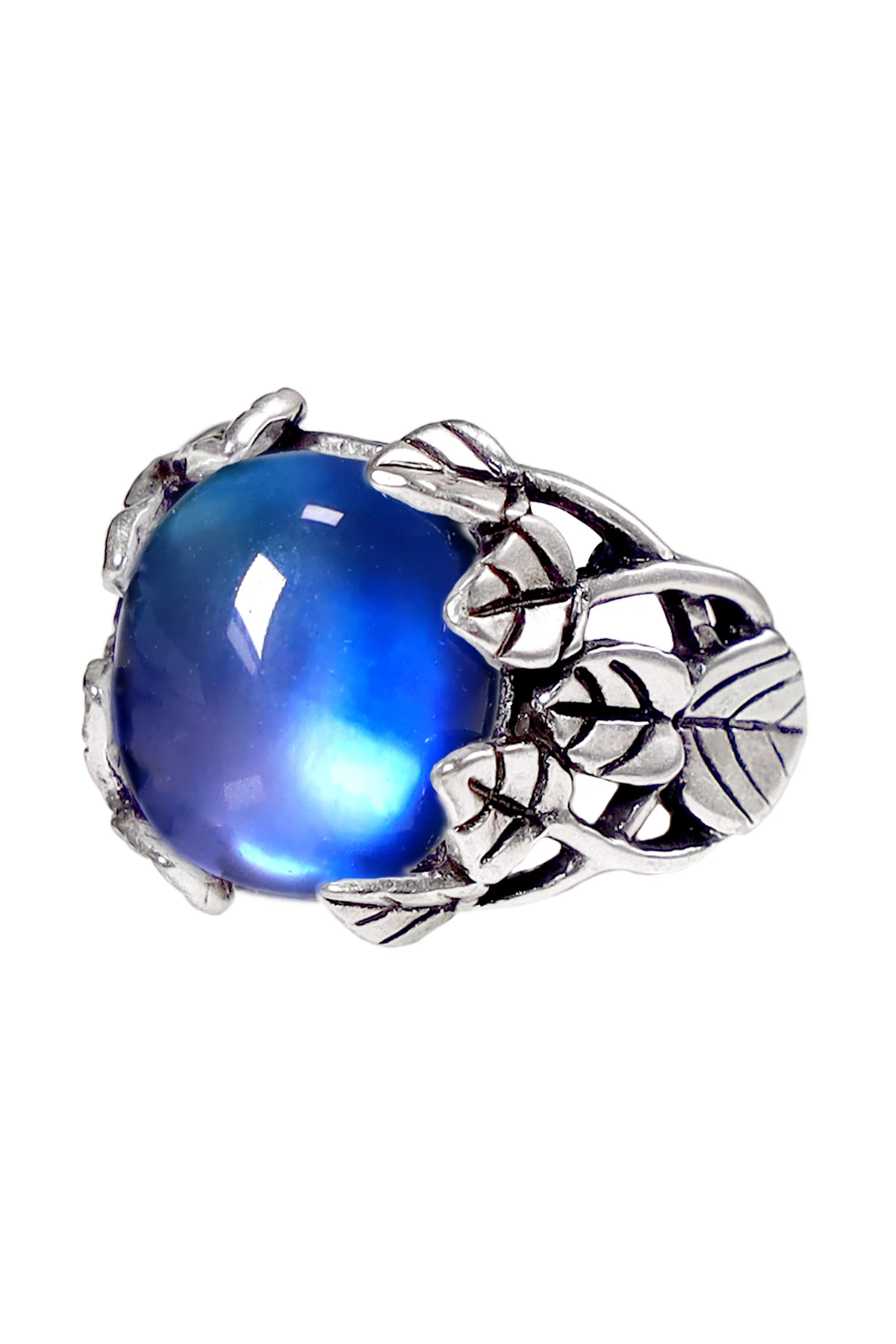 Antique Silver Rings Labradorite & Mother of Pearl Doublet Garden Ring Jewelry Gifts for Women