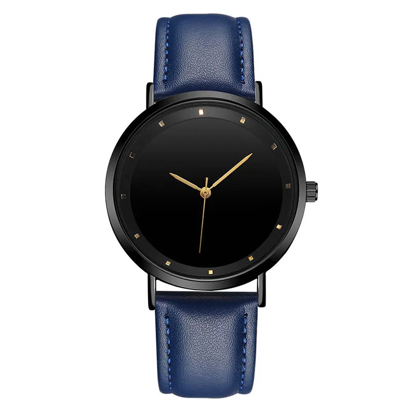 CL056 Full Black Brand il tuo Logo orologi personalizzati cinturino in vera pelle loghi propri orologio da uomo Design originale Reloj personalizzado