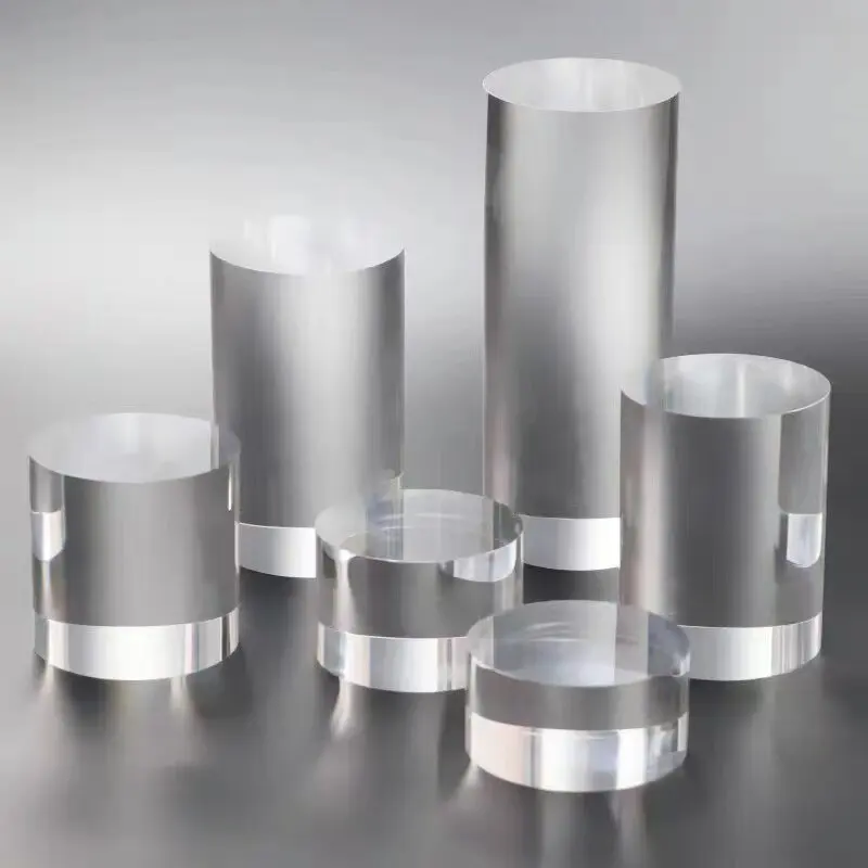 Transparent Acrylic Cylinder Rod Display Stand Figurine Toy Small Accessories Cosmetic Jewelry round Base Fashion Jewelry Sto...