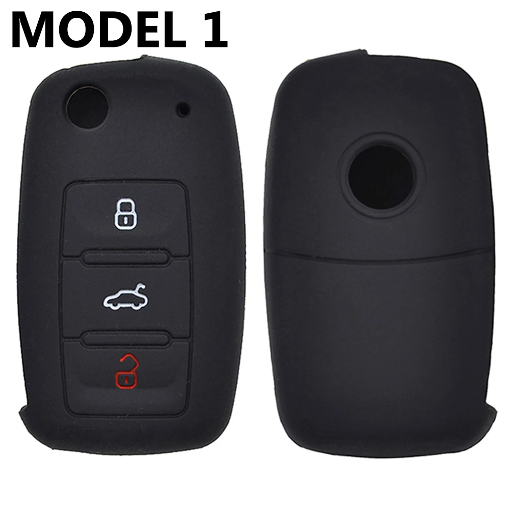 For VW Golf Polo Bora Tiguan Passat For SKODA Fabia Superb For SEAT Leon Toledo Altea Ibiza Silicone Remote Key Fob Case Cover